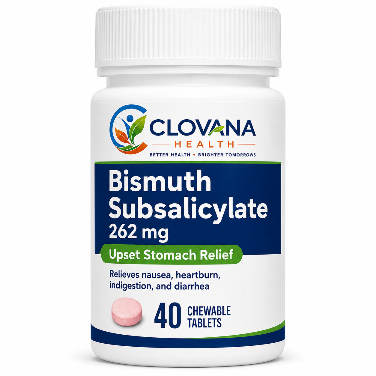Clovana Health Upset Stomach Relief Bismuth subsalicylate 262 mg · 40 chewable tablets
